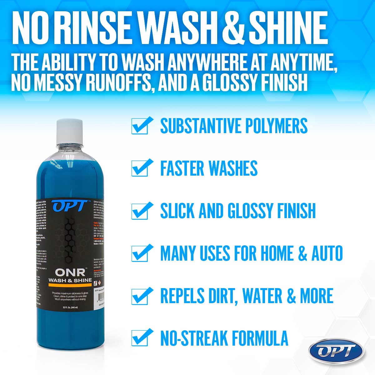 ONR & Opti-clean New formula - Optimum No Rinse Wash & Shine