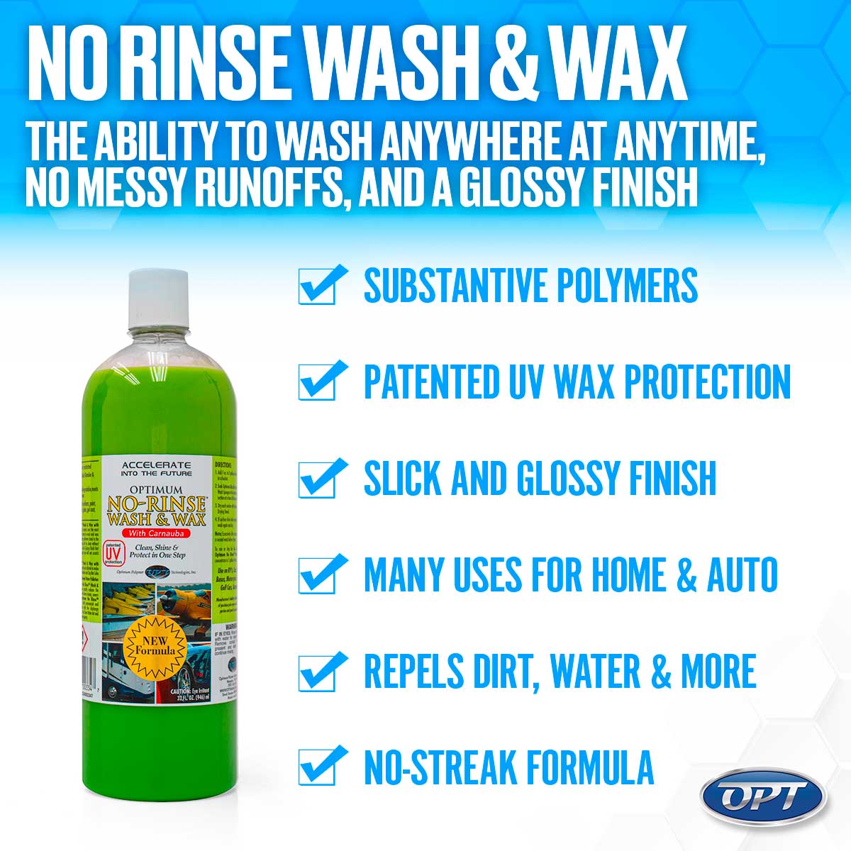 Optimum No Rinse Wash & Wax (GREEN) - Opti-Coat